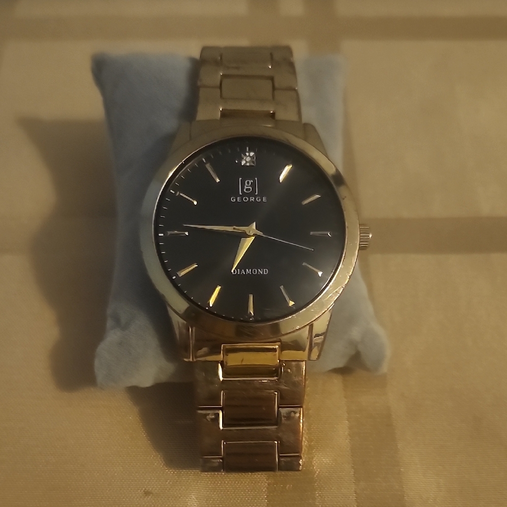 *3 For $10 Item✨️George Diamond Men's Gold Colored Watch with Black Dial